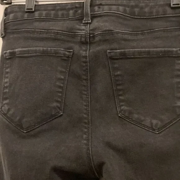 L’Agence Margot Black Distressed High Rise Skinny Jeans in Zinc Destruct. Sz 27 - Picture 3 of 8